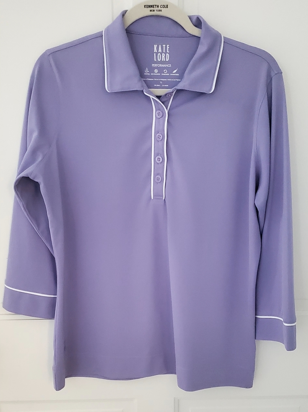Kate Lord Ladies Lavender Performance Golf Top Large